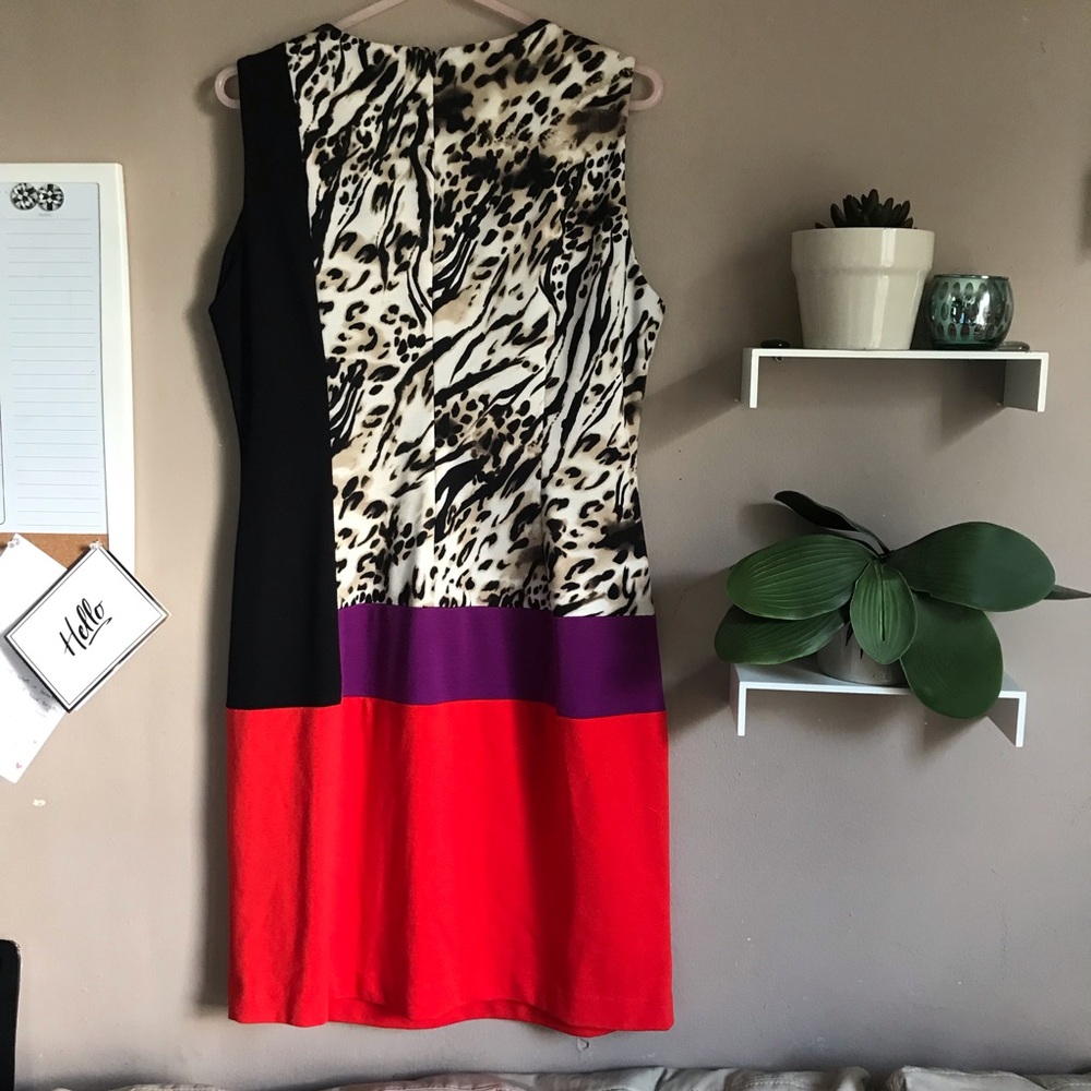 SOLD Calvin Klein Color-block Exposed Zip Career - Picture 2 of 8